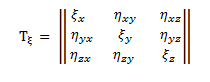 тензор скорости деформации>  или в сокращенной записи Т<sub>ξ</sub> = [ξ<sub><i>ij</i></sub>] . Диагональные <a href=